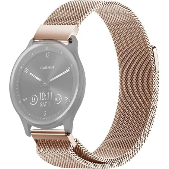 SKALO Milanese Loop til Garmin Vivomove 3, 20 mm, Rustfrit stål