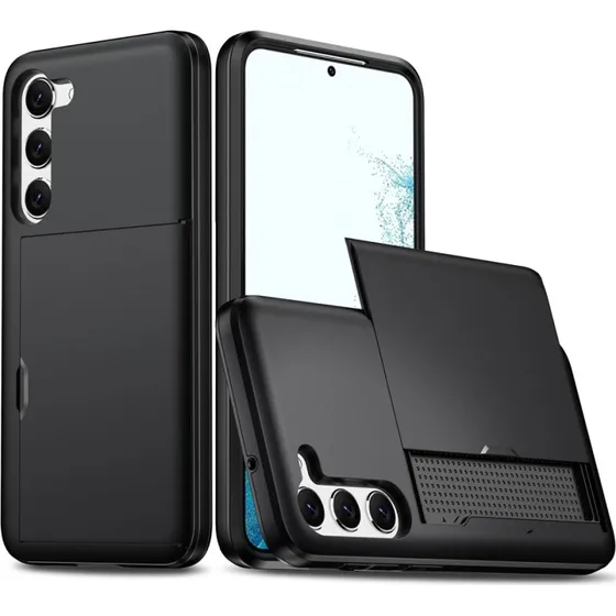 SKALO Samsung S23 Armor Cover med kortholder - Sort