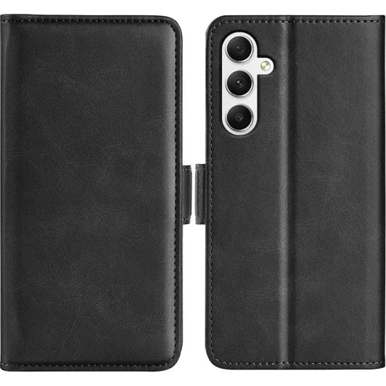 SKALO Samsung Galaxy A35 5G Premium Wallet Flip Cover - Sort