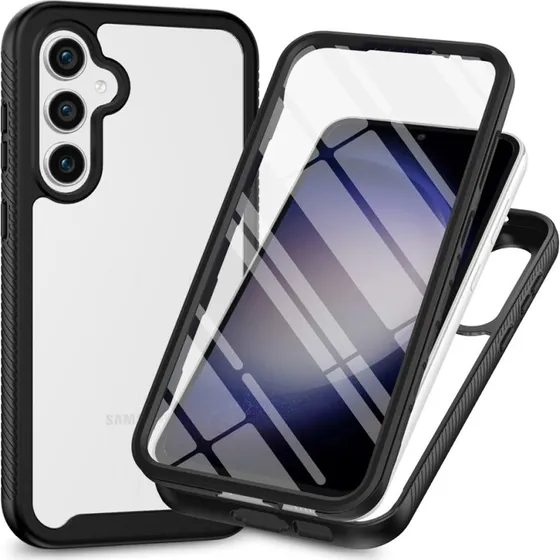 SKALO Samsung A55 5G Hybrid Cover & Skærmbeskytter - Sort