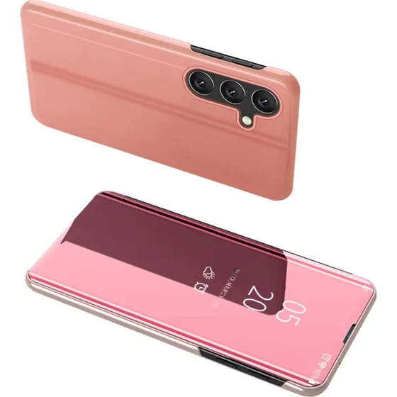 SKALO Samsung S25 Clear View Flip Cover - Rosaguld