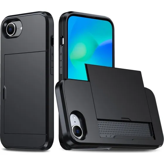 SKALO iPhone 16e Armor Kortholder Cover - Sort