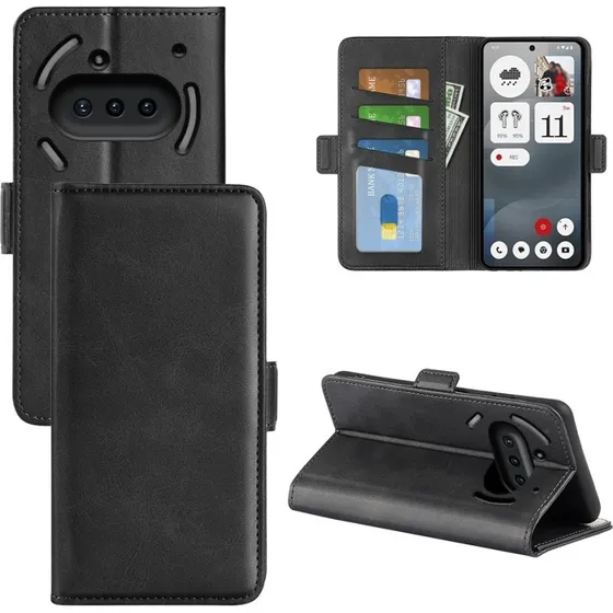 SKALO Nothing Phone (3a) 5G Premium ID Flip Cover - Sort