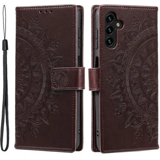 SKALO Samsung A26 5G Mandala Flip Cover - Brun