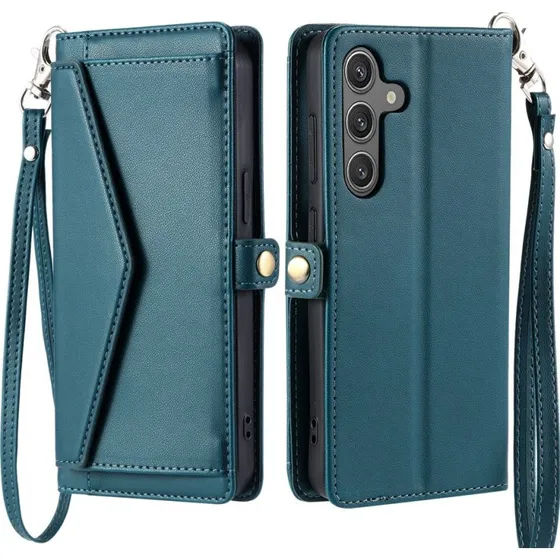 SKALO Samsung A26 5G PU-Læder Kuvert Flip Cover - Grøn