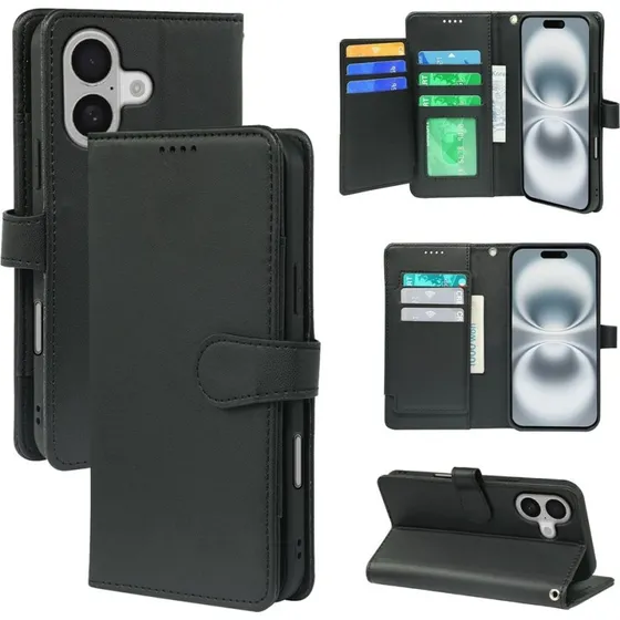 SKALO iPhone 17 Flip Cover - Sort med 9 kortslots