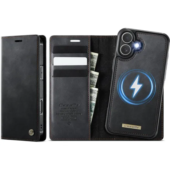 CaseMe iPhone 17 C49 Magnetisk Flip Cover - Sort