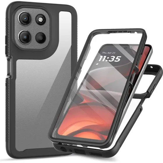 SKALO Motorola Moto G56 5G Cover med Skærmbeskyttelse - Sort