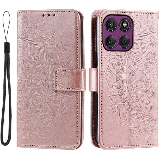 SKALO Mandala Flip Cover til Motorola Moto G56 5G - Rosaguld