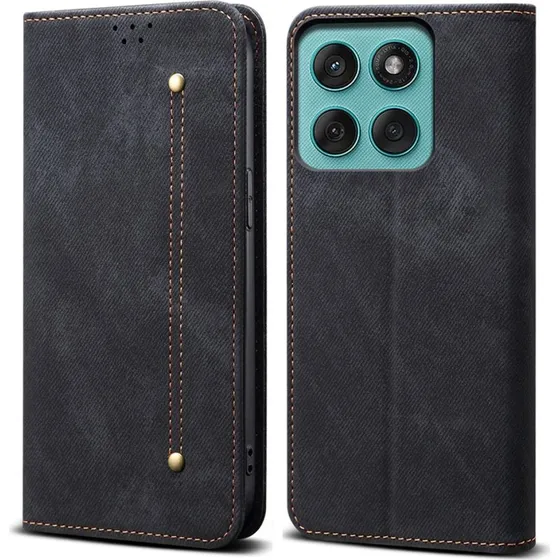 SKALO Motorola Moto G56 5G Jeans Flip Cover - Sort