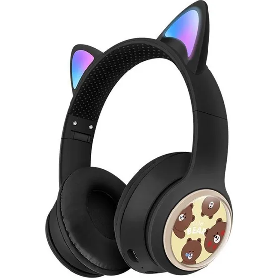 AKZ AKZ-02D Glødende Katteøre Bluetooth Gaming Headset - Sort