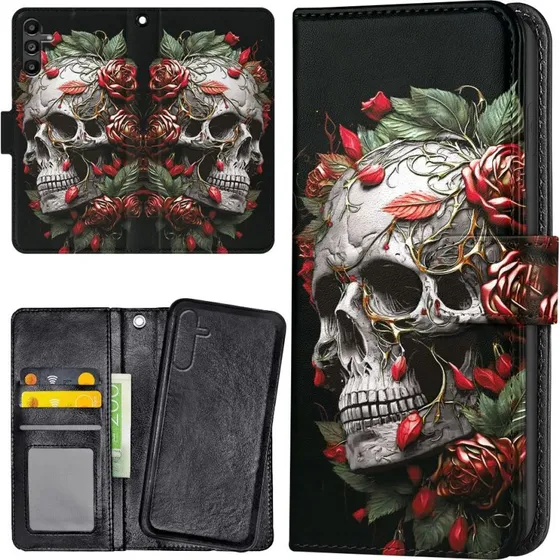 Samsung Galaxy A17 5G Cover med Skull Roses Pung