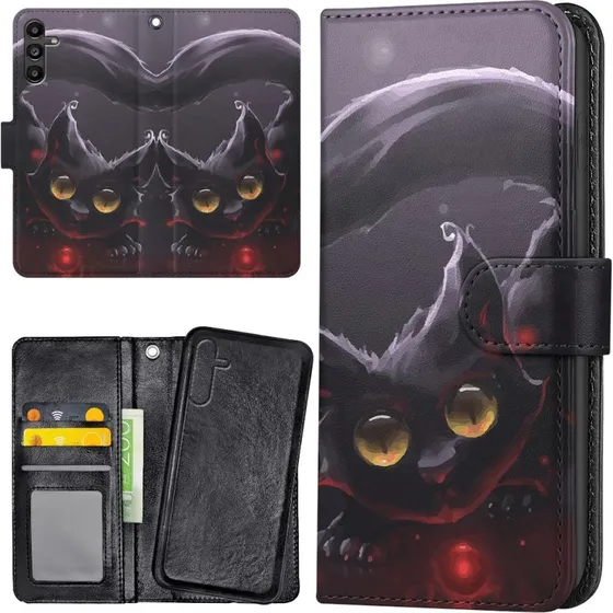 Samsung Galaxy A56 5G Cover med Pung og Kat - Sort
