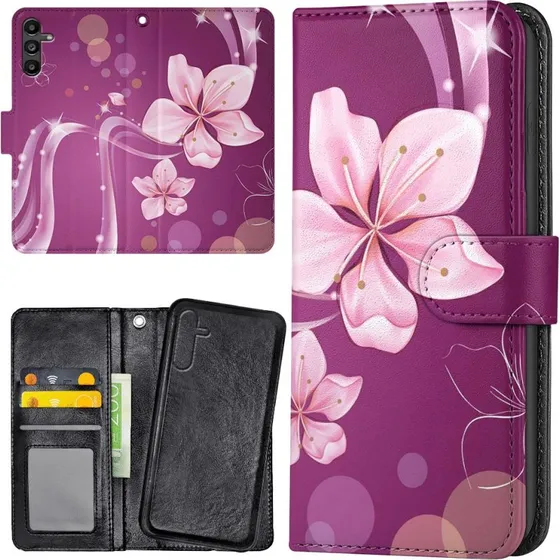 Samsung Galaxy A56 5G Cover med Hvid Blomst - Pungetui