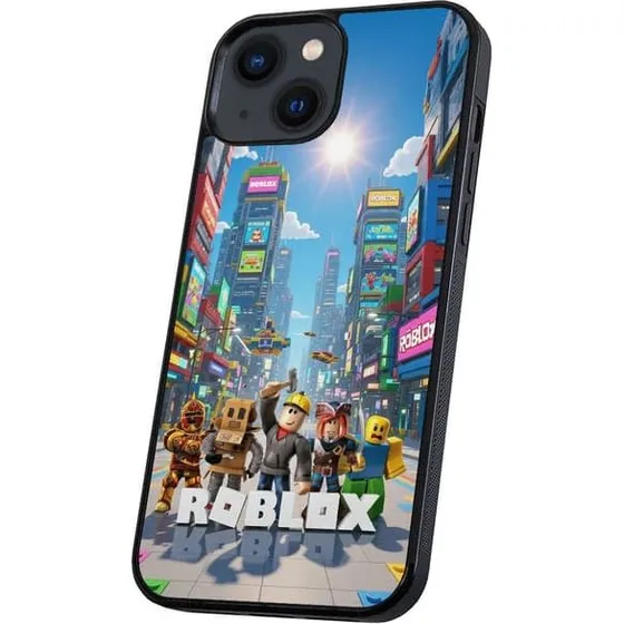 Roblox Mobilcover til iPhone 14 - Sort