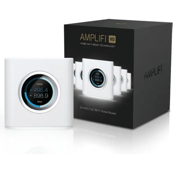 AmpliFi HD Home Wi‑Fi Mesh (router + 2 meshpunkter, hvid)
