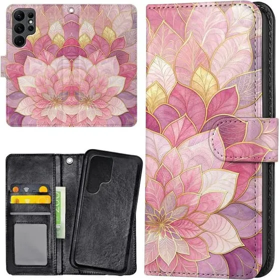 Samsung Galaxy S25 Ultra Etui med Pung og Blomsterprint