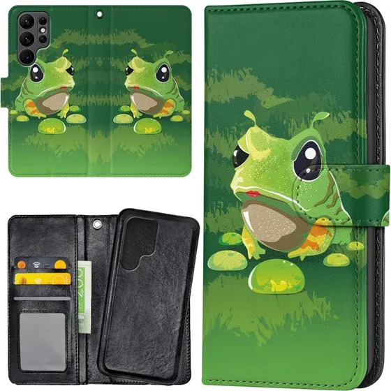 Samsung Galaxy S23 Ultra Mobilcover med Pung - Grøn