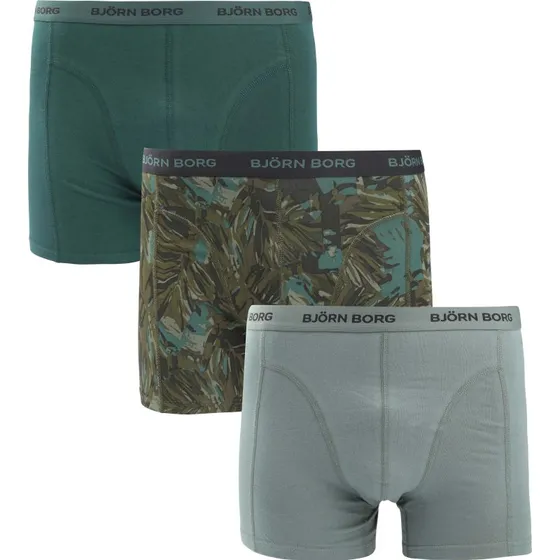 Björn Borg Boxershorts 3-pak i bomuld/stræk, Grøn, Str. S