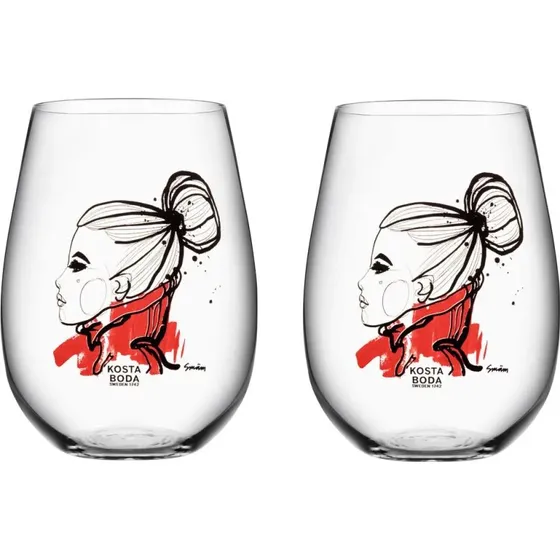 Kosta Boda All About You Glas, 2 stk., Rød (Want You)