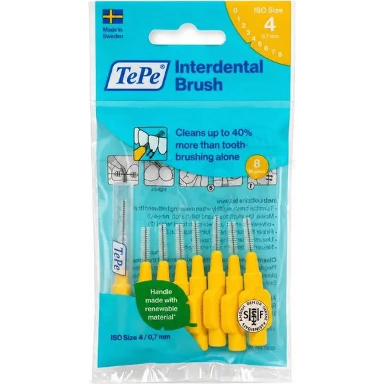 Tepe Normal interdental børste, 0,7 mm, gul (8 stk.)