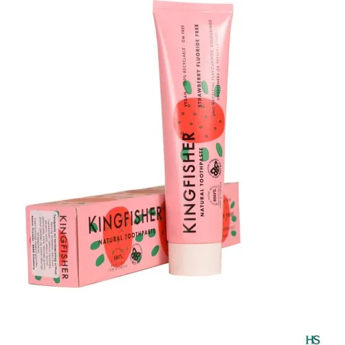 Kingfisher Jordbærtandpasta til børn uden fluor, 100 ml