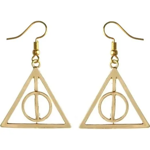 Harry Potter Deathly Hallows Øreringe i Sølvfarvet Metal