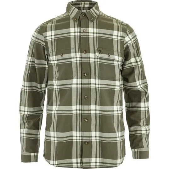 Fjällräven Övik Lite Flannel Shirt - Laurel Green/Chalk White