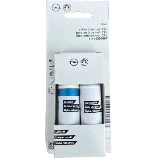 OPEL 22V (Z22V) Lak-reparationssæt: Ægte blå met. + Klarlak (2x12ml)