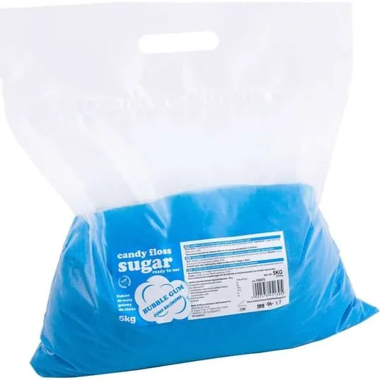 Blåt aromatiseret candyfloss-sukker med tyggegummesmag, 5 kg