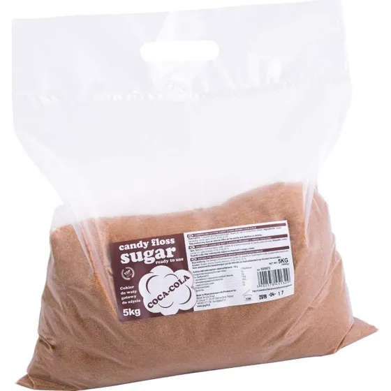 Coca-Cola smagsat candyfloss-sukker, brun, 5 kg