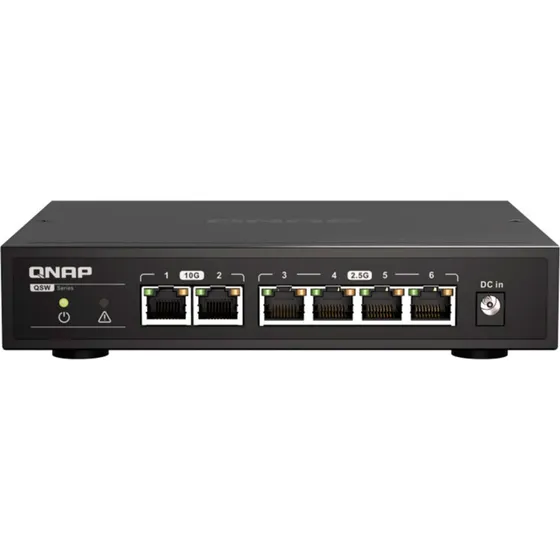 QNAP QSW-2104-2T Netværksswitch 2x10GbE + 4x2.5GbE (6 porte)
