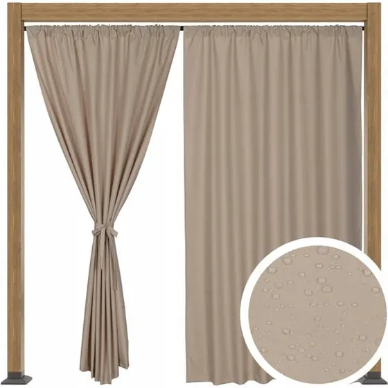 TESST Terrassegardin 155x180 cm - Lys Beige