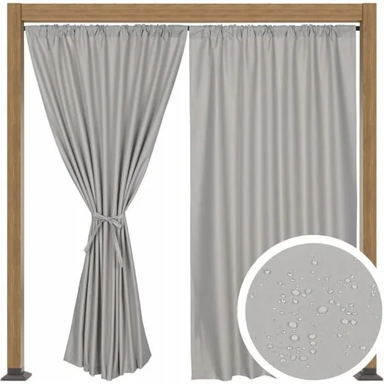TESST Terrassehavegardin 200x200 cm - Lys Grå