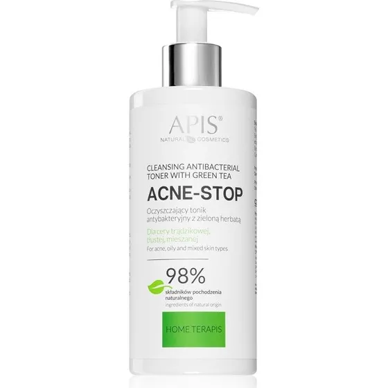 Apis Acne-stop Tonet Ansigtsvand med Grøn Te, 300ml