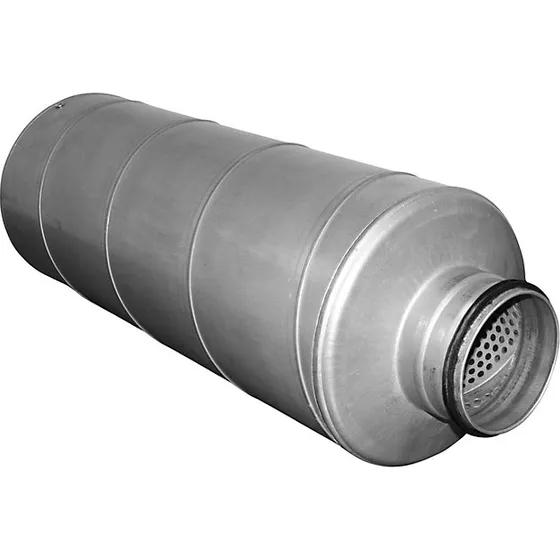 Lyddæmper med flad ende, Ø160 mm x 900 mm (50 mm isolering)