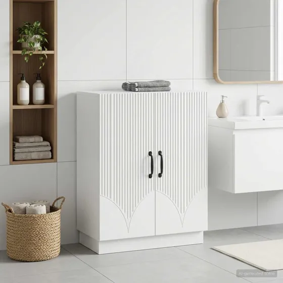 vidaXL Badeværelse Opbevaringsskab HOORN Hvid 59,5 x 31 x 77 cm