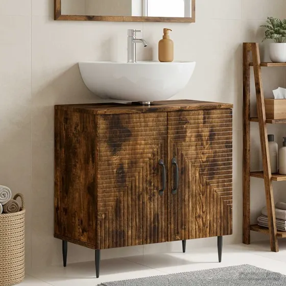 vidaXL Badeværelsesskab HAARLEM Røget eg 59,5 x 31,5 x 59 cm