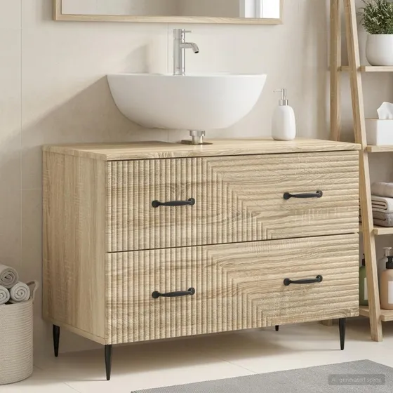 vidaXL Badeværelsesskab HAARLEM Sonoma-eg 82 x 41 x 58,5 cm