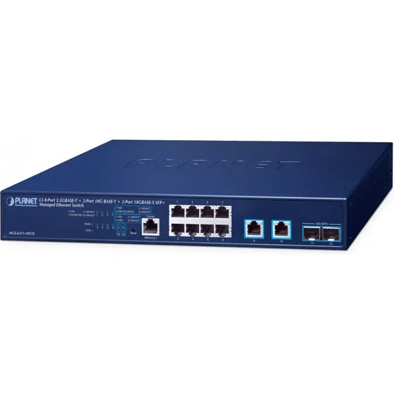 PLANET Administreret L3 switch 8x2.5G + 2x10G SFP+ 1U (blå)
