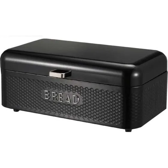Metlex MX-1612BL Stålbrødæske med låg, sort emalje