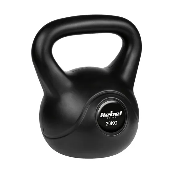 Rebel Active Kettlebell 20 kg - Bitumen med PVC-belægning
