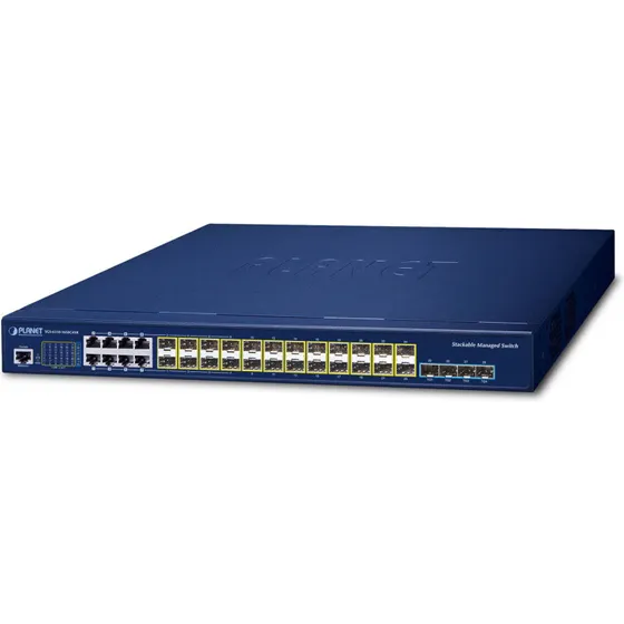 PLANET Layer 3 28-porte 10G SFP/SFP+ Administreret 1U Blå