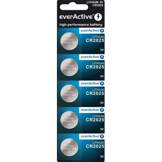 everActive CR2025 Lithium Knappceller, 5 stk.