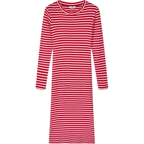 Mads Nørgaard 2x2 Cotton Stripe Duba Dress High Risk Red/White