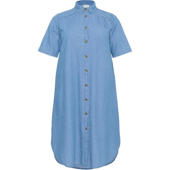 Kaffe Curve KClouisa denim lang kjole – Medium Blue Chambray, 42