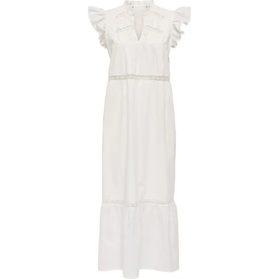 ONLY Sunny Lang Kjole - 100% Bomuld, Hvid