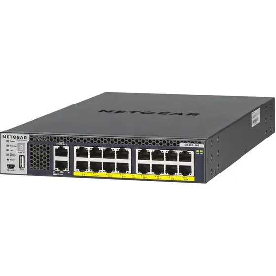 NETGEAR M4300-16X 16x10G L3 PoE-switch 1U, sort