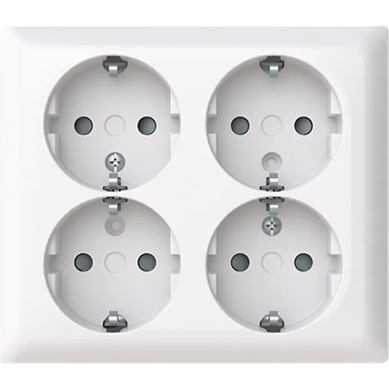 ABB Saga 4-udtag stikkontakt, hvid, IP44