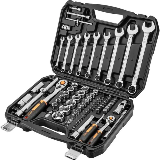 NEO TOOLS Topnøglesæt 82 dele - 1/2" og 1/4" i CrV stål